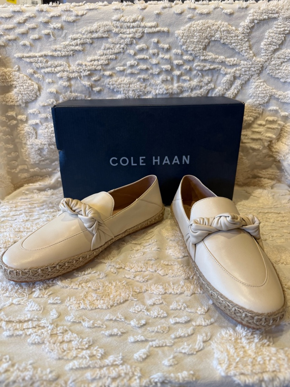 Cole Haan Cream Braided Espadrille Loafers #629